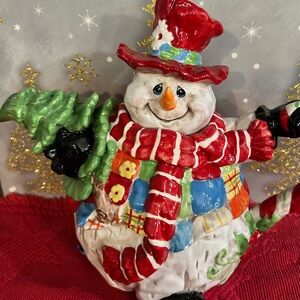 *** PATCHES Snowman Teapot Food safe by Home Interiors (38 oz)